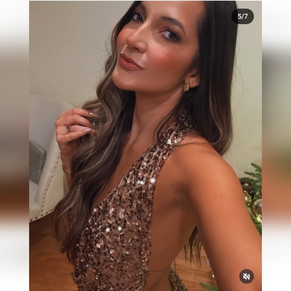 Zara SEQUIN MIDI DRESS Size M - Picture 7 of 16